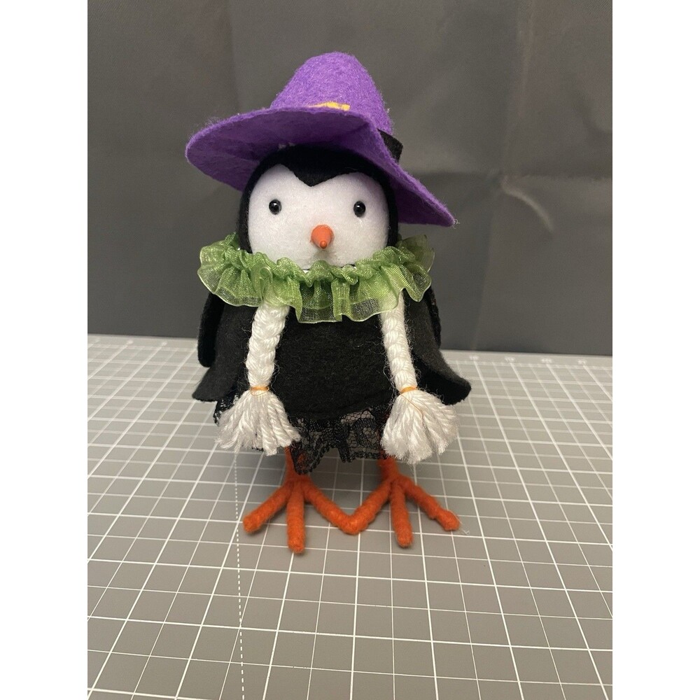 Walgreens Bird Feathery Friend Figure Witch With Pigtails 2023 Halloween Decor